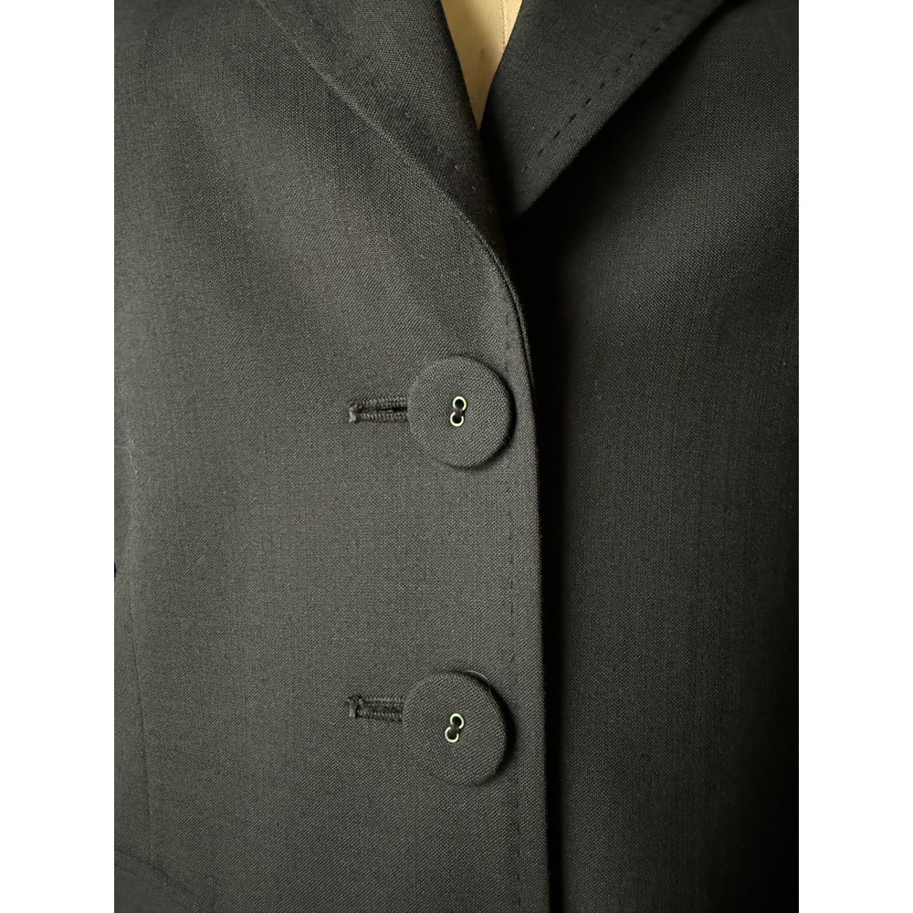 Anne Klein Suit Black Wool Blend 3-Button Blazer Jacket 12P Petite - Picture 2 of 14